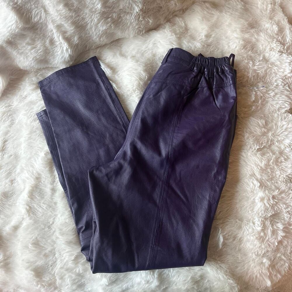 American-vintage Women's Purple Leather Pants